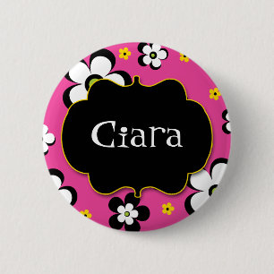 Bóton Redondo 5.08cm Pin personalizado do nome do prêmio de flower
