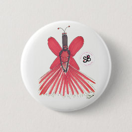 Bóton Redondo 5.08cm Pin Pseudo do botão da forma do vestido de bola da