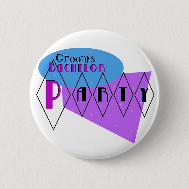 Bóton Redondo 5.08cm Pin. roxo do costume do despedida de solteiro (Frente)