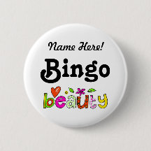 Pinback Personalizado de Bingo Bingo Beauty