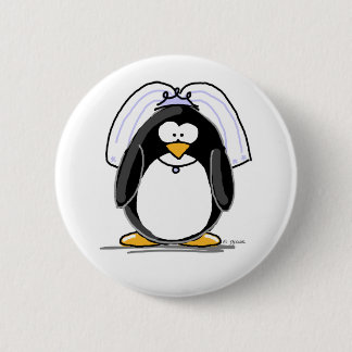 Bóton Redondo 5.08cm Pinguim da noiva