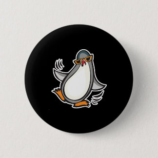 Bóton Redondo 5.08cm Pinguim dançante bobo
