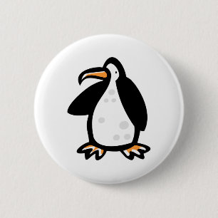 Bóton Redondo 5.08cm pinguim de desenho animado fofo