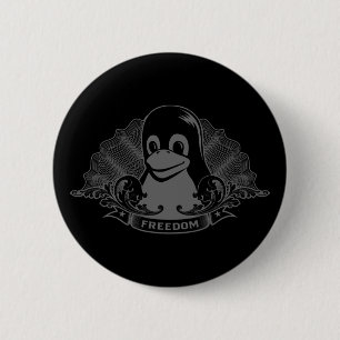 Bóton Redondo 5.08cm Pinguim de Tux - (Linux, Open Source, Copyleft,