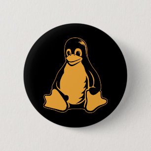 Bóton Redondo 5.08cm Pinguim de Tux - (Linux, Open Source, Copyleft,