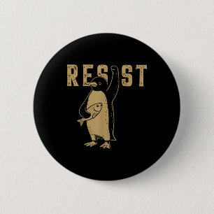 Bóton Redondo 5.08cm Pinguim Engraçado Resiste Pinguins em Protesto Con