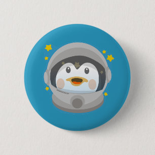 Bóton Redondo 5.08cm Pinguim Espacial