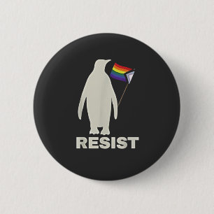 Bóton Redondo 5.08cm Pinguim resistente contra tarifas LGBT Anti Trump