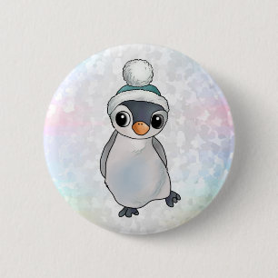 Bóton Redondo 5.08cm Pinguin mit Mütze