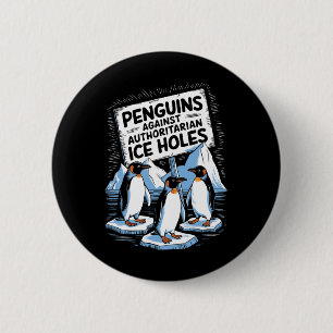 Bóton Redondo 5.08cm Pinguins Contra Furos De Gelo Autoritários Anti Tr