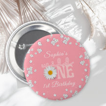 Pink Daisy Wild One 1st Birthday 