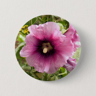 BÓTON REDONDO 5.08CM PINK HOLLYHOCK FLOWER
