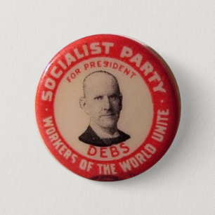 Bóton Redondo 5.08cm Pino da reprodução de Eugene Debs