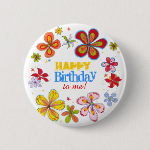 Bóton Redondo 5.08cm Pino de Botão de Aniversário Personalizado do Funk
