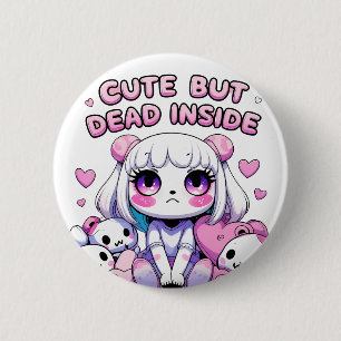 Bóton Redondo 5.08cm Pino De Botão Estético Giro Mas Morto Kawaii