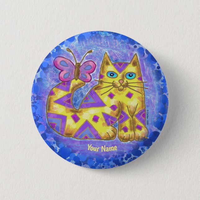 Bóton Redondo 5.08cm pino de gato diamante (Frente)