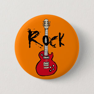 Bóton Redondo 5.08cm pino de rock da guitarra de caricatura