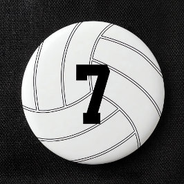 Bóton Redondo 5.08cm Pino do botão de voleibol do número de Jersey pers