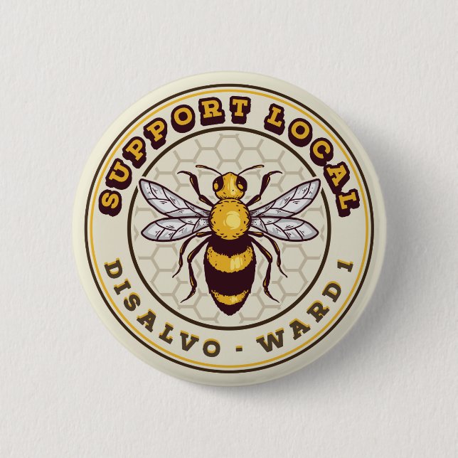 Bóton Redondo 5.08cm Pino local de suporte (Frente)