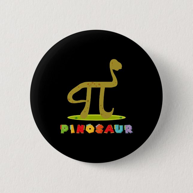 Bóton Redondo 5.08cm Pinosaur Pi Day engraçado Dinossauro Amante da Mat (Frente)