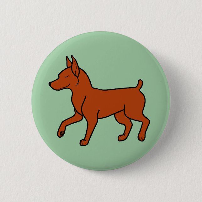 Bóton Redondo 5.08cm Pinscher diminuto vermelho (Frente)