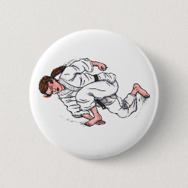 Bóton Redondo 5.08cm pintura aquosa carateira saltando e kicki