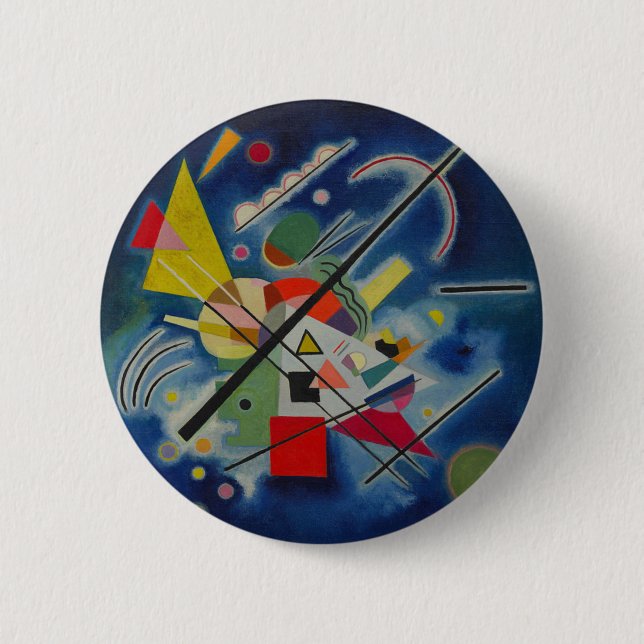 Bóton Redondo 5.08cm Pintura azul de Kandinsky (Frente)