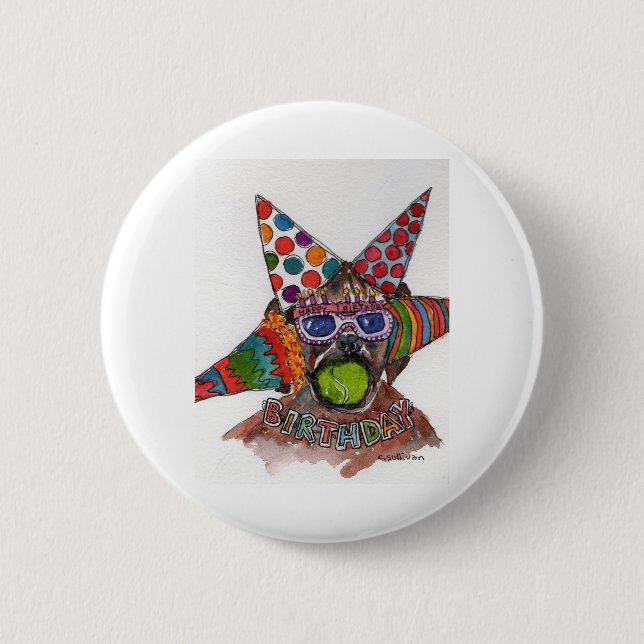 Bóton Redondo 5.08cm Pintura BD de Dennis Rodman Boxer (Frente)