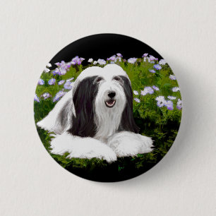 Bóton Redondo 5.08cm Pintura Collie com Manteiga - Arte Cachorra Origin