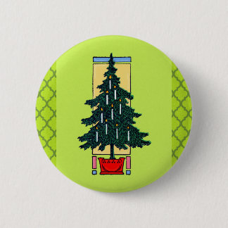 Bóton Redondo 5.08cm Pintura da árvore de Natal