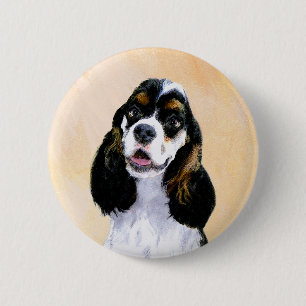 Bóton Redondo 5.08cm Pintura De Cocker Spaniel (Participante) - Arte De