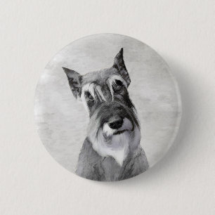 Bóton Redondo 5.08cm Pintura de Schnauzer (Giant) - Arte Canina
