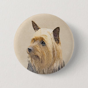 Bóton Redondo 5.08cm Pintura de Silky Terrier - Arte de Cachorro Origin