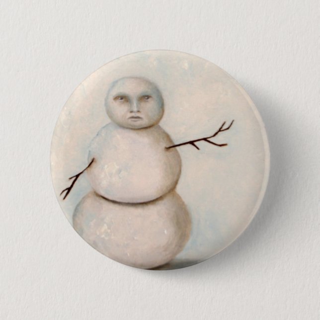 Bóton Redondo 5.08cm pintura do boneco de neve (Frente)