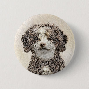Bóton Redondo 5.08cm Pintura Espanhola de Cachorros - Arte Cachorra Ori