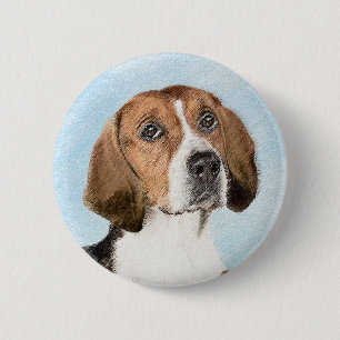 Bóton Redondo 5.08cm Pintura Inglesa em Foxhound - Arte Cachorro Origin