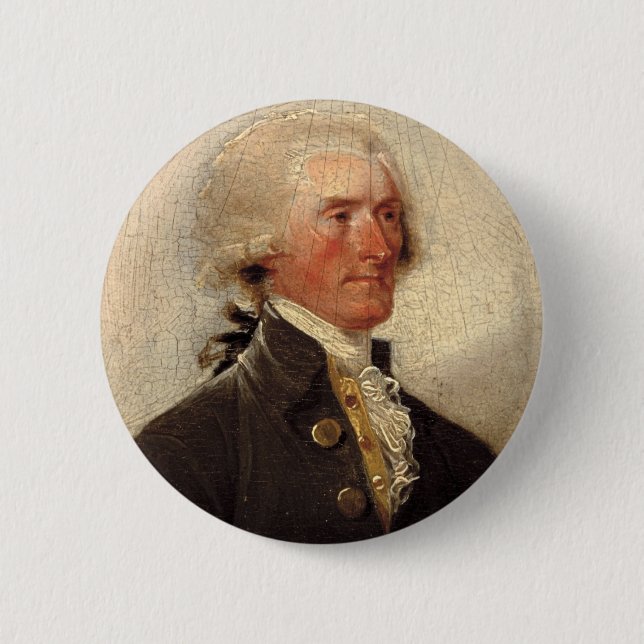 Bóton Redondo 5.08cm Pintura rústica de Thomas Jefferson (Frente)