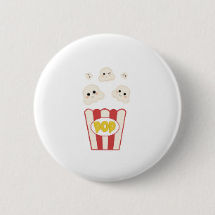 Bóton Redondo 5.08cm Pipoca de Kawaii Cute