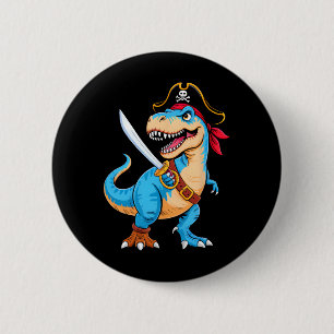 Bóton Redondo 5.08cm Pirata Dinossauro T Rex Boys Dia de as Bruxas engr