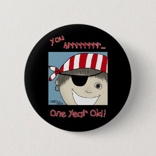 Bóton Redondo 5.08cm Pirate Boy de um ano