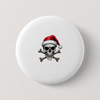 Bóton Redondo 5.08cm Pirate Christmas Skull & Crossbones Santa Hat. Got