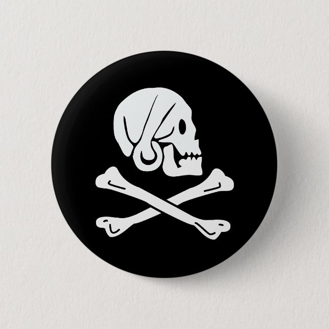Bóton Redondo 5.08cm Pirate Flag - Jolly Roger (Frente)
