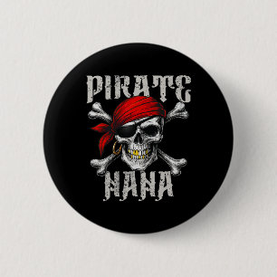 Bóton Redondo 5.08cm Pirate Nana Jolly Roger Flag E Skull Crossbones