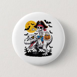 Bóton Redondo 5.08cm Pirate Skeleton Halloween T Rex Candy Dinosaur Shi