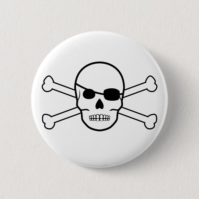 Bóton Redondo 5.08cm pirate skull and crossbones (Frente)