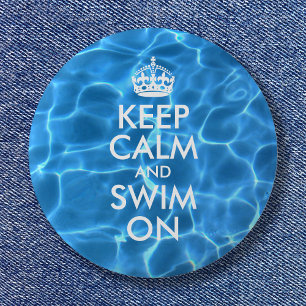 Bóton Redondo 5.08cm Piscina azul, água manter calma e Natação ligad