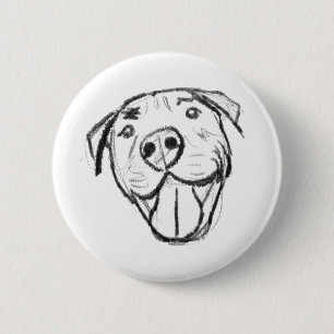 Bóton Redondo 5.08cm pitbull desenhando simples amantes de cachorro pre