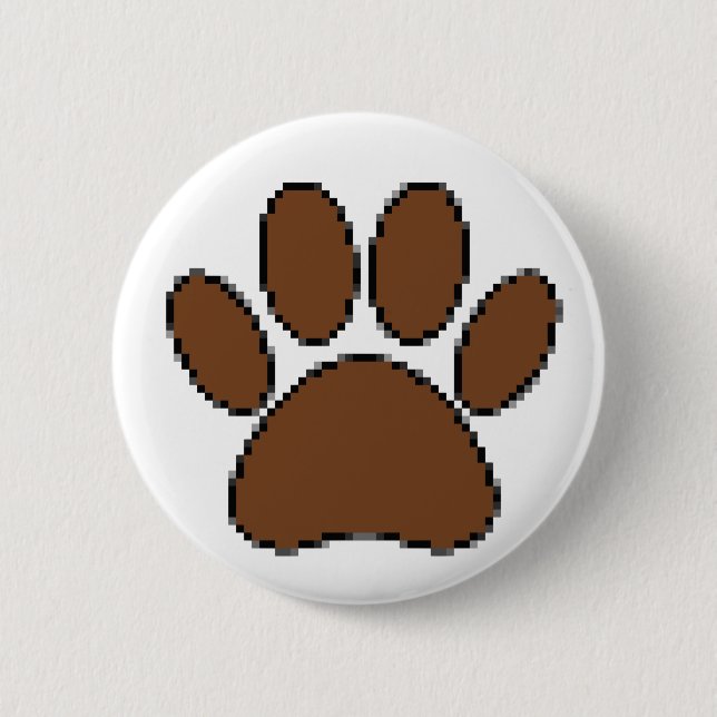 Bóton Redondo 5.08cm Pixel Dog Paw Print (Frente)