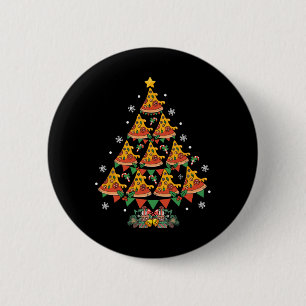 Bóton Redondo 5.08cm Pizza de Árvore de Natal Pizza Comida Rápida no Xm