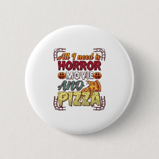 Bóton Redondo 5.08cm Pizza de Filme de Terror Halloween Abóbora Crânio